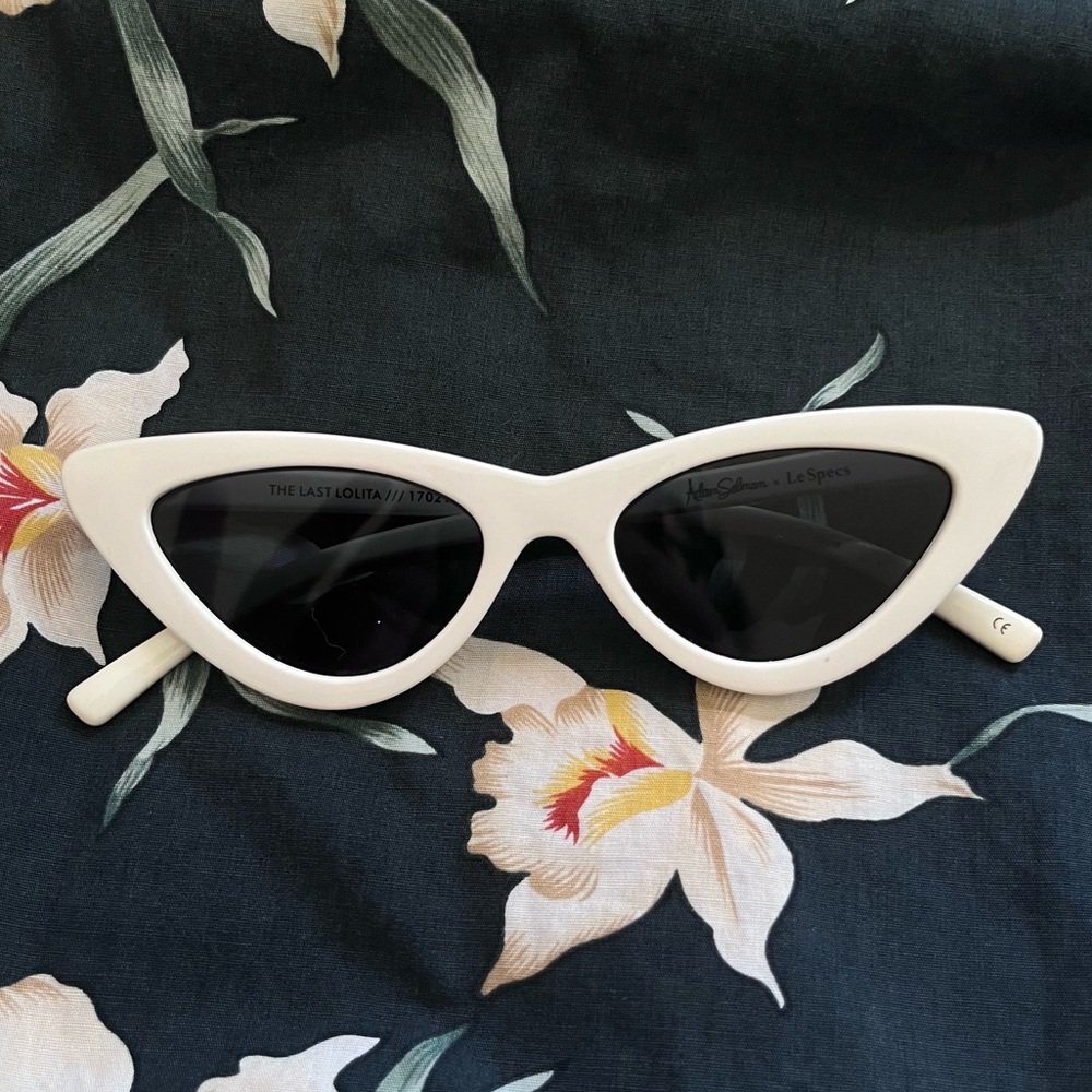 White frame cateye sunglasses Le Specs